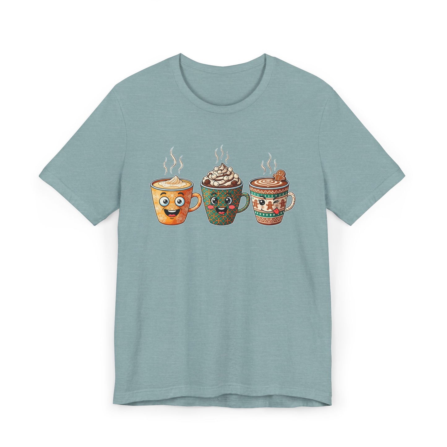 ☕🎄 Holiday Coffee Mugs Unisex T-Shirt USA | Festive Coffee Tee