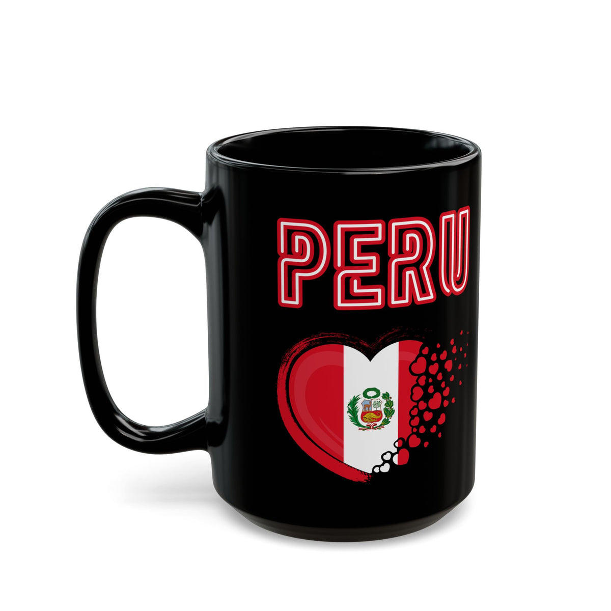Best Peruvian Black Coffee Mug "Peru Heart Flag"