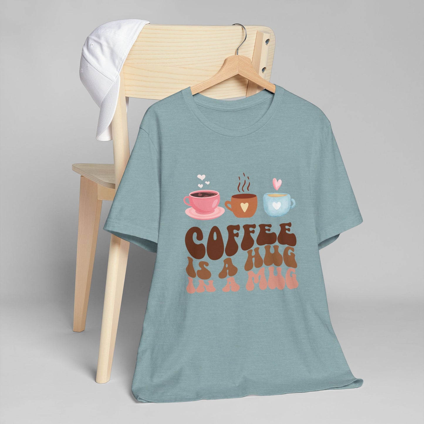 Coffee Is a Hug in a Mug T-Shirt ☕💕 Cute Coffee Graphic Tee (USA Shipping)