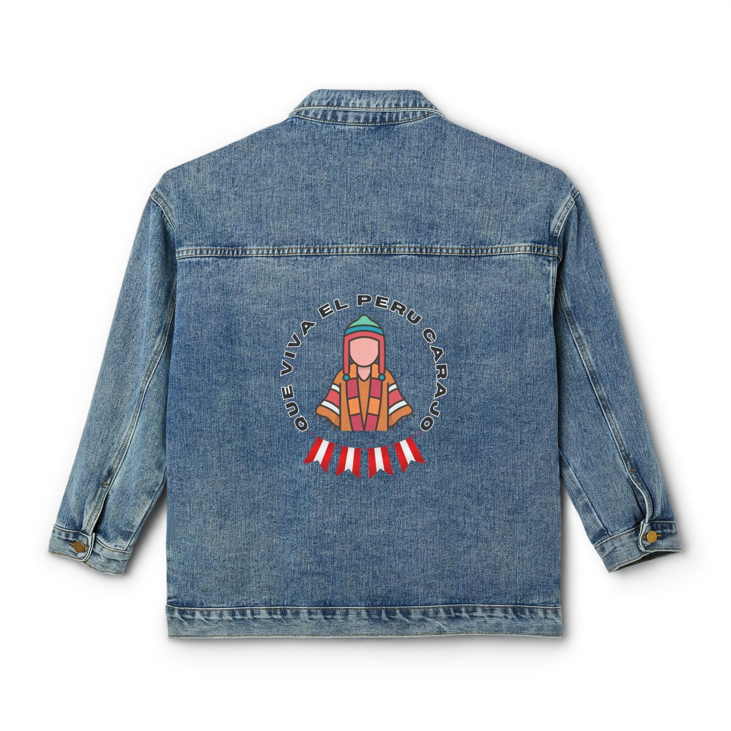 Best Peruvian Women's Denim Jacket "Que Viva el PERU Carajo"