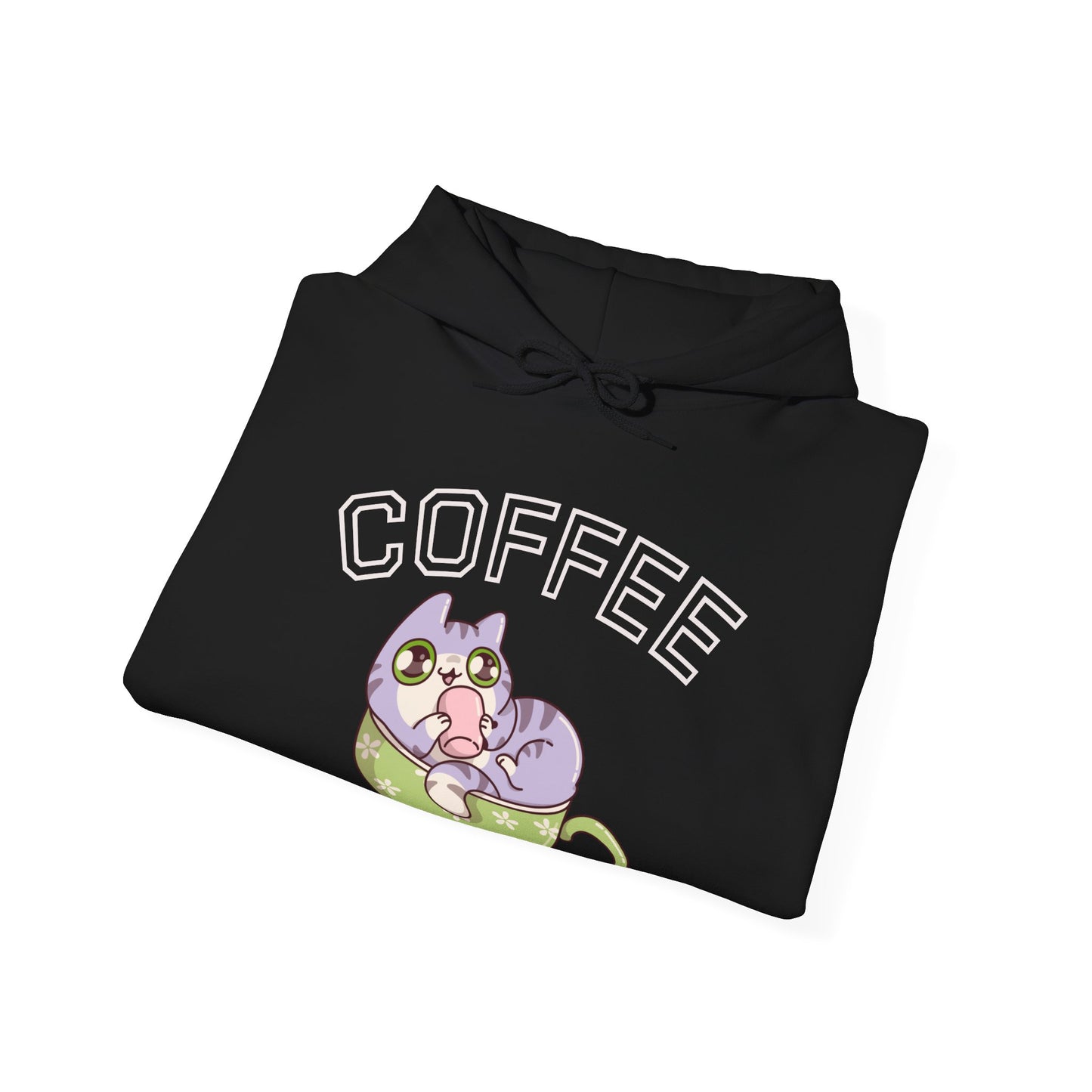 Coffee Cat in a Cup Hoodie – Cute Kitty Coffee Graphic Sweatshirt for Coffee Lovers (USA Only)