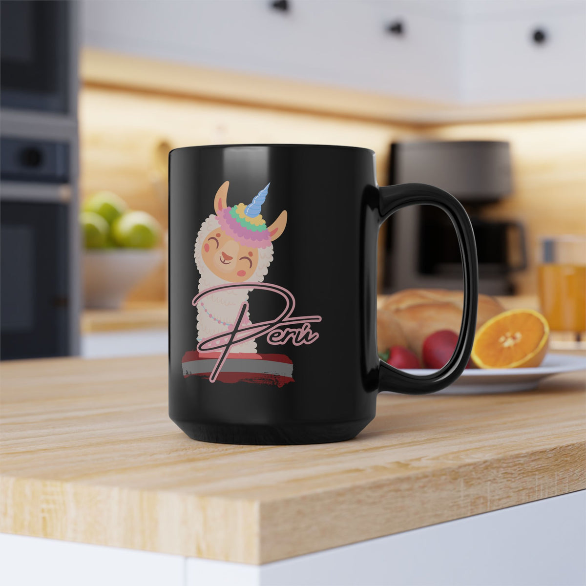 Best Peruvian Black Coffee Mug "Llama Rainbow"