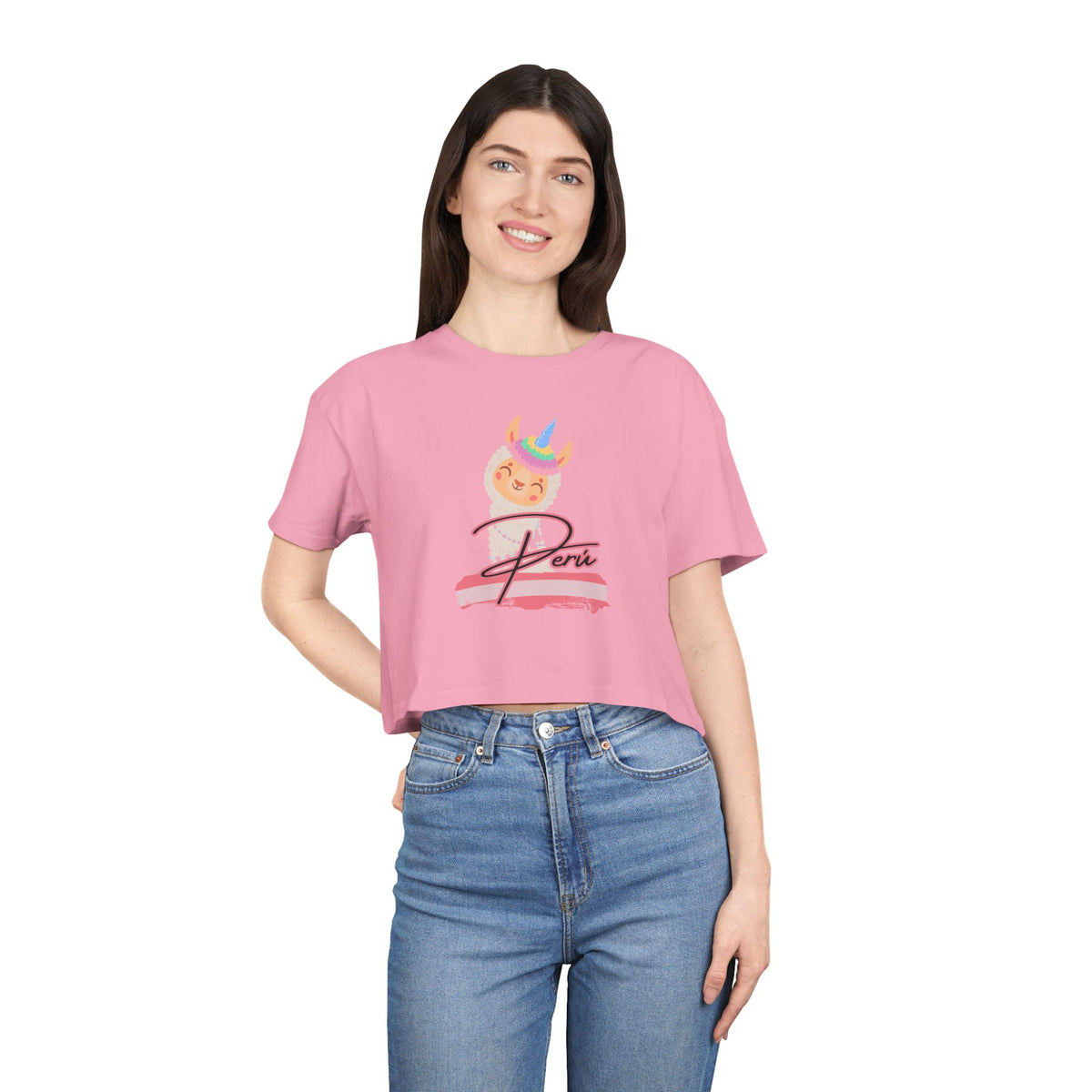 Best Peru Llama Unicorn Crop Top | Peruvian Gift USA