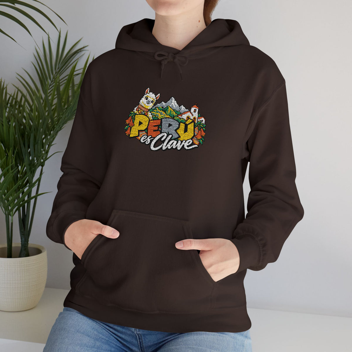 Best Perú es Clave Embroidered Hoodie - Alpaca & Andes Gift