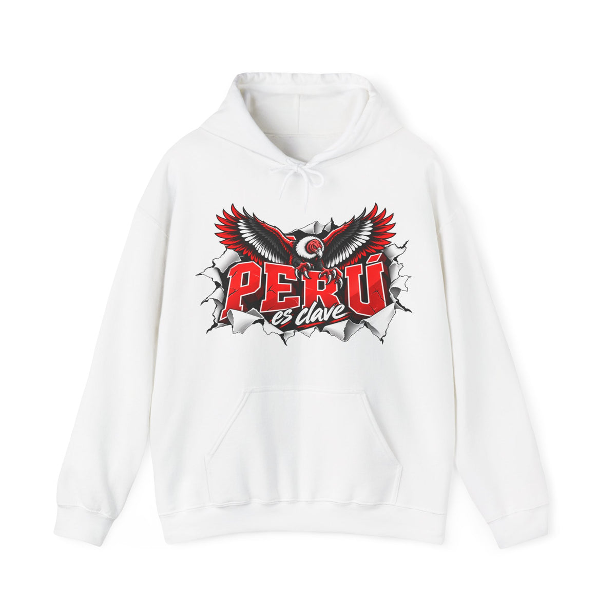 Best Perú es Clave Condor Hoodie - Red & White Peru Gift