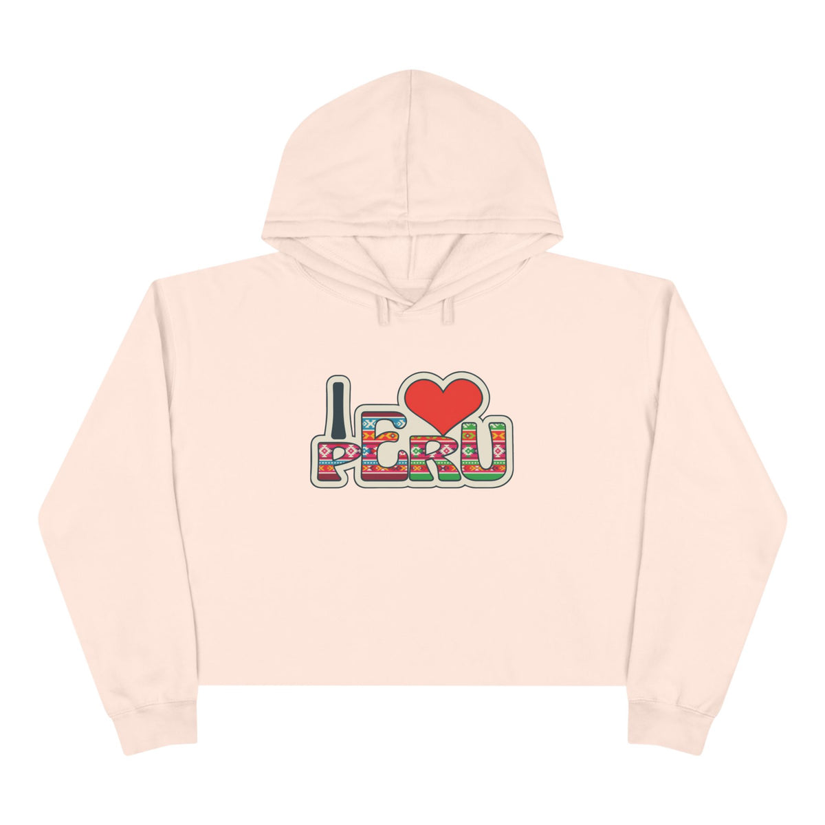 Best Andean Textile Peru Crop Hoodie - I Love Peru Gift