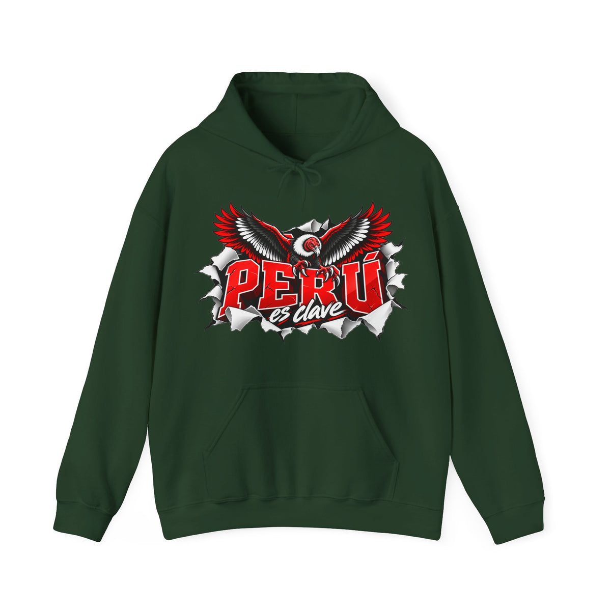 Best Perú es Clave Condor Hoodie - Red & White Peru Gift