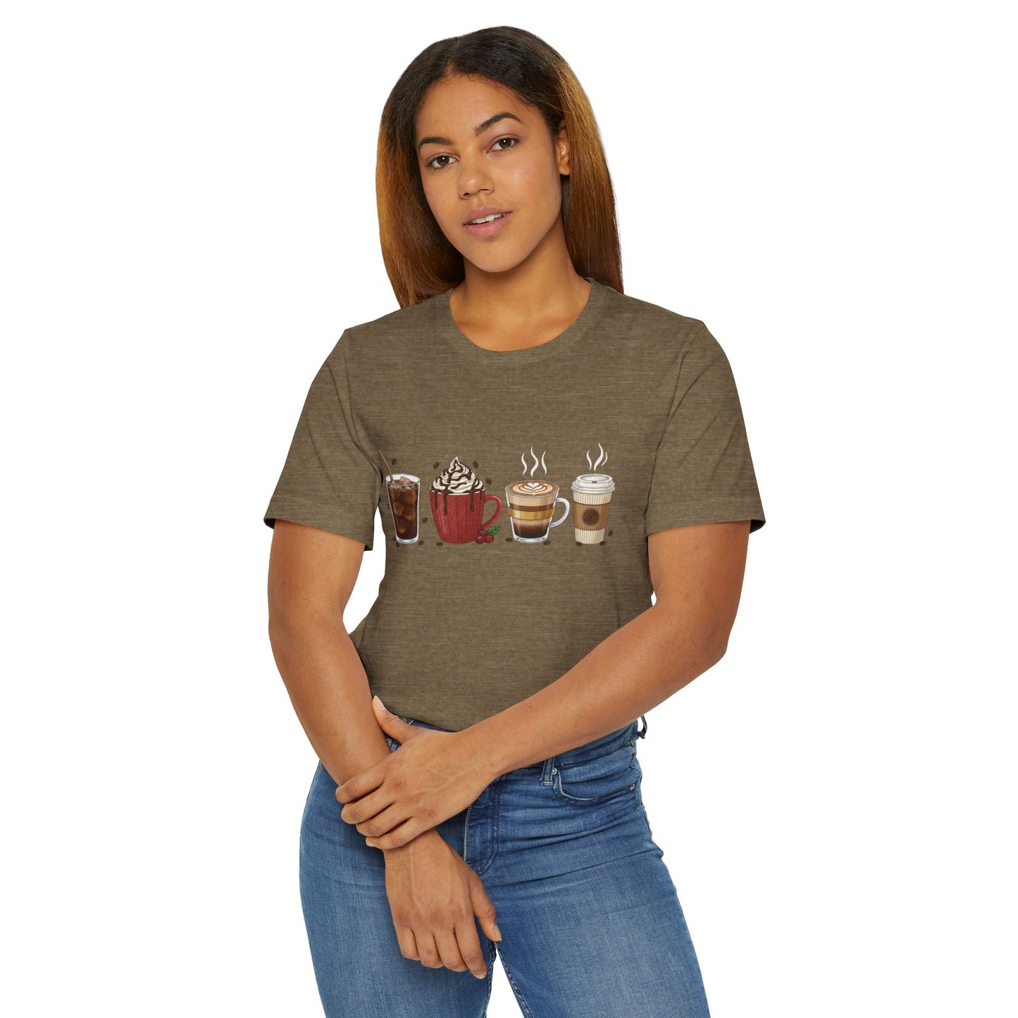 ☕ Holiday Coffee Drinks Unisex T-Shirt USA | Coffee Lovers Tee