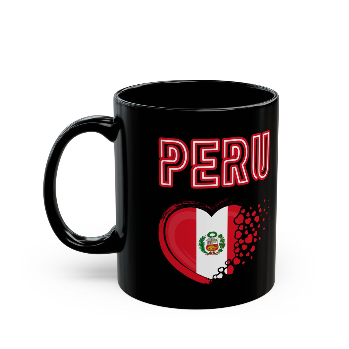 Best Peruvian Black Coffee Mug "Peru Heart Flag"
