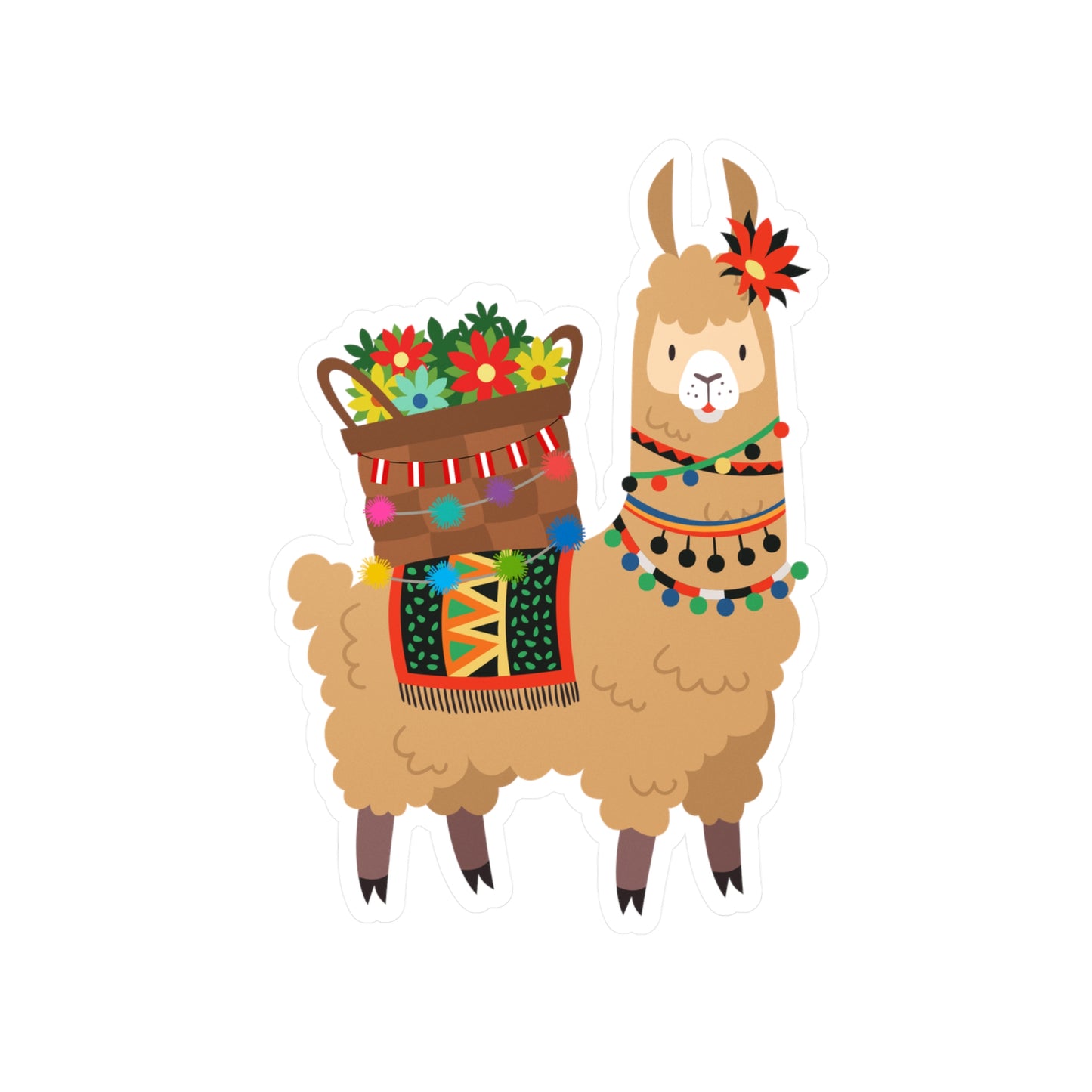 Best Peruvian Llama Sticker USA 🇵🇪 Waterproof Vinyl Decal