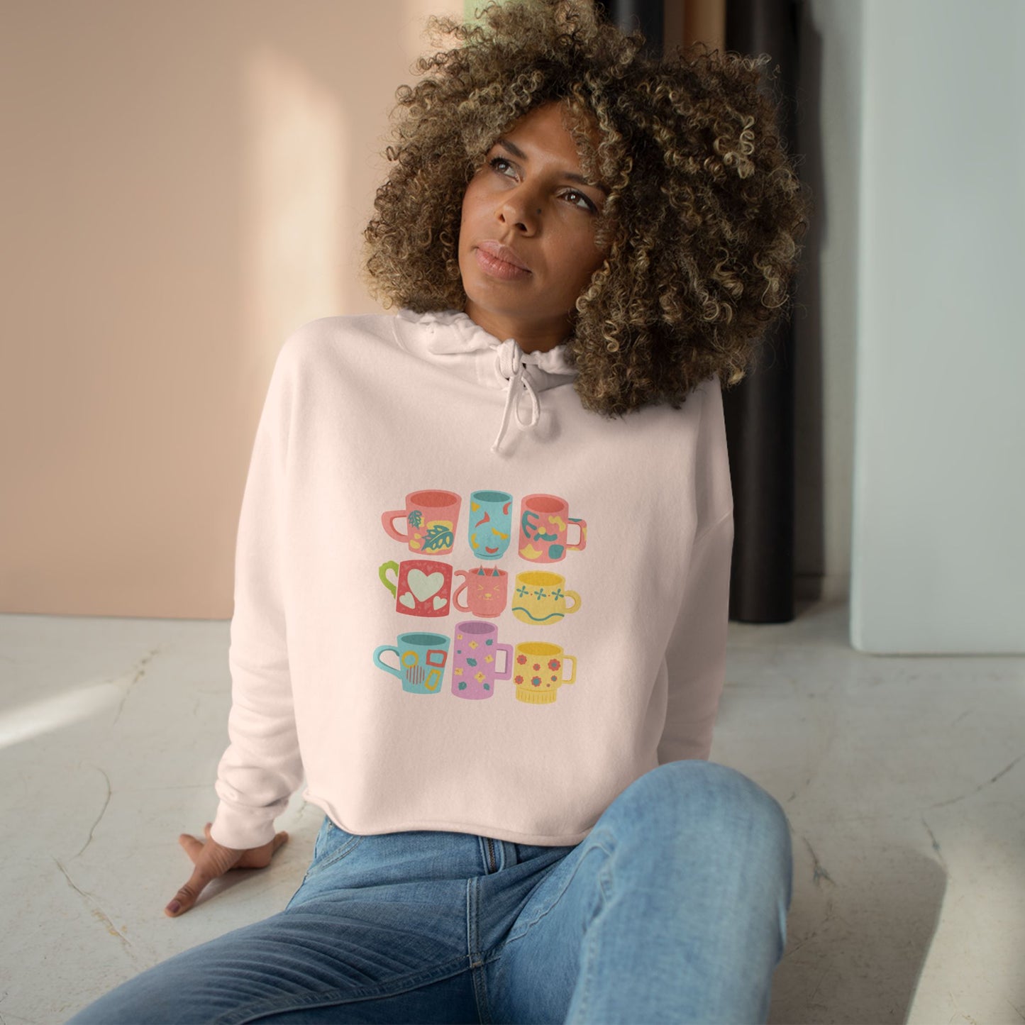 Best Coffee Cropped Hoodie "Coffee Mugs For Coffee Addicts"