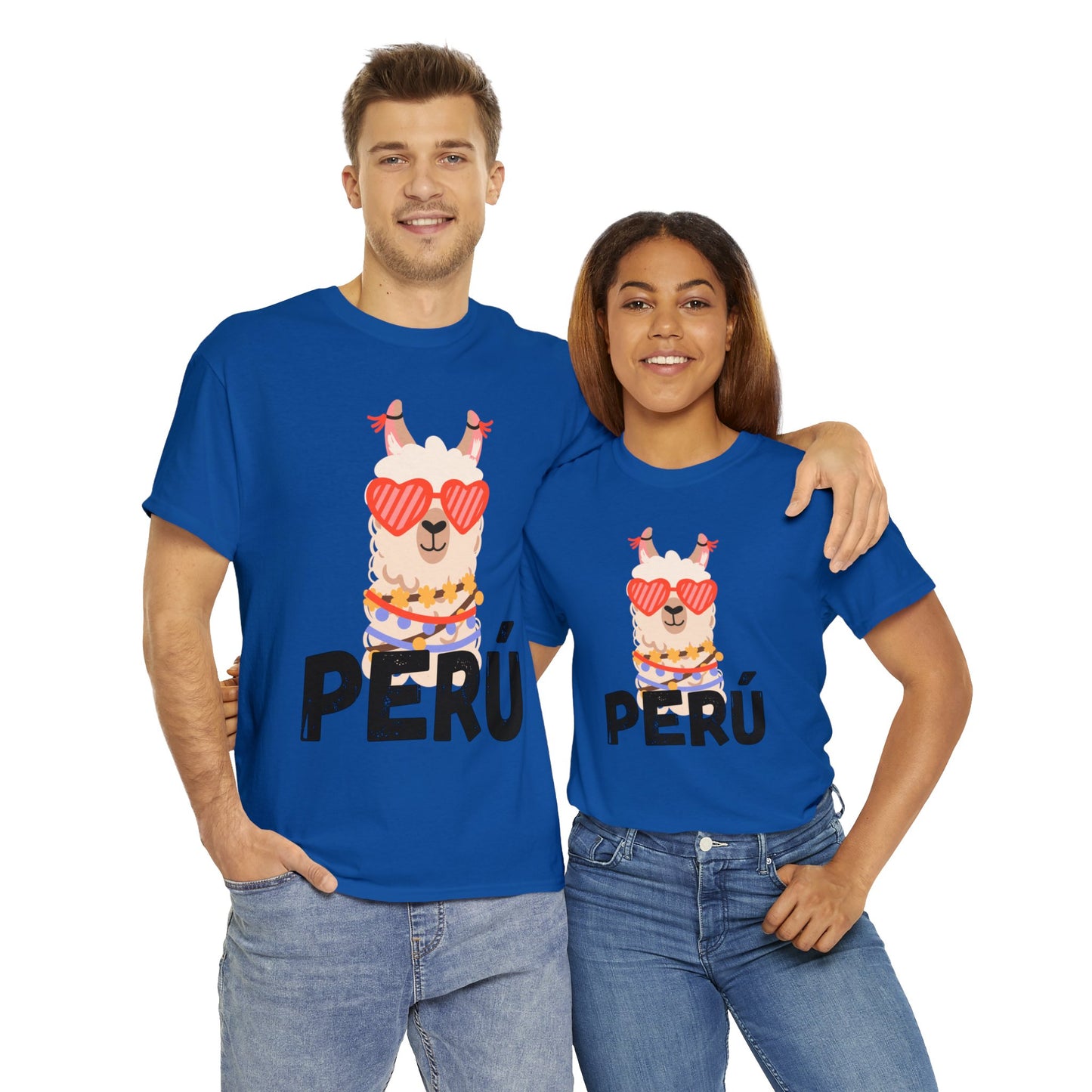 Peruvian Unisex T-Shirt "Llama Elegance"