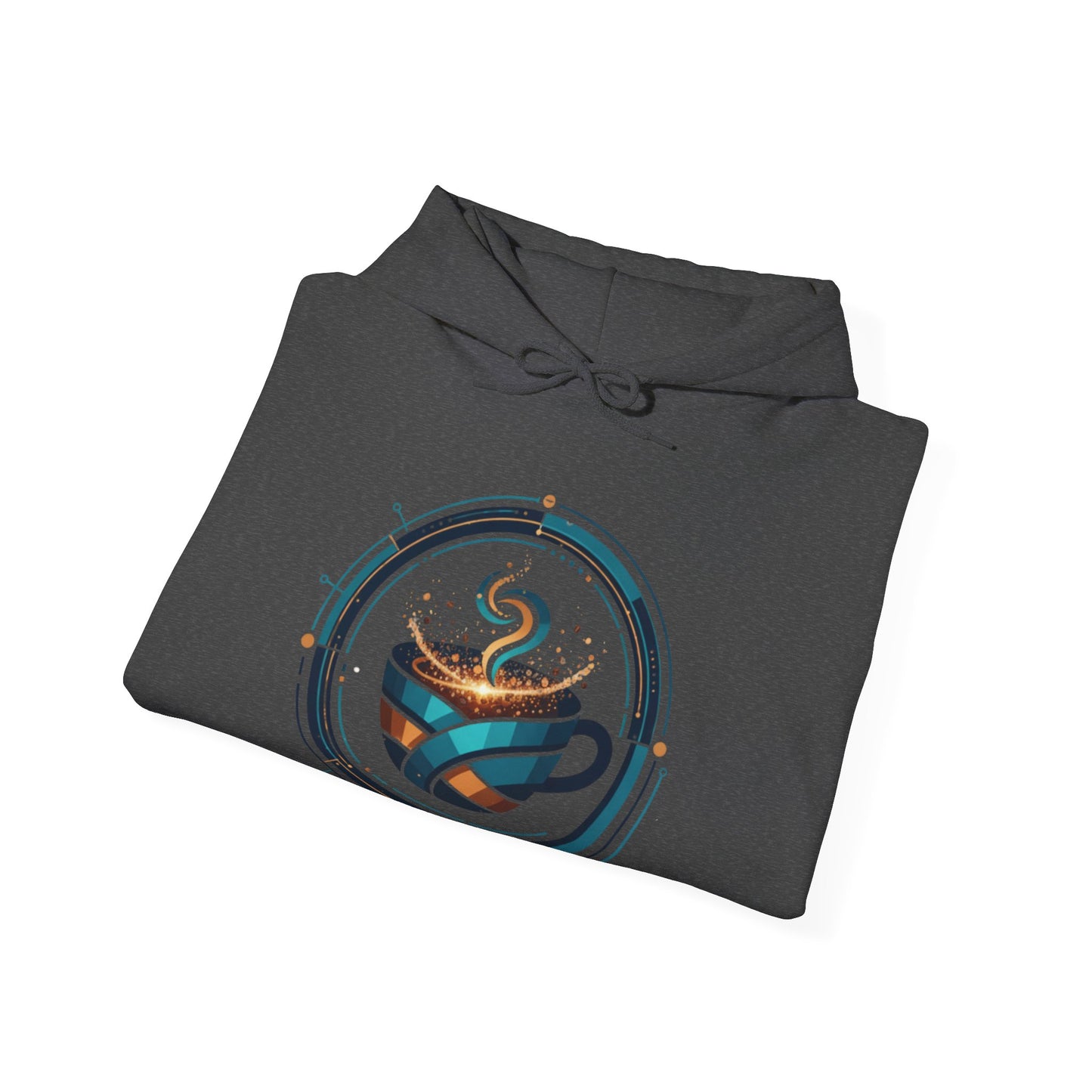 🔵☕ Futuristic Coffee Cup Hoodie USA | Tech-Inspired Coffee Hoodie