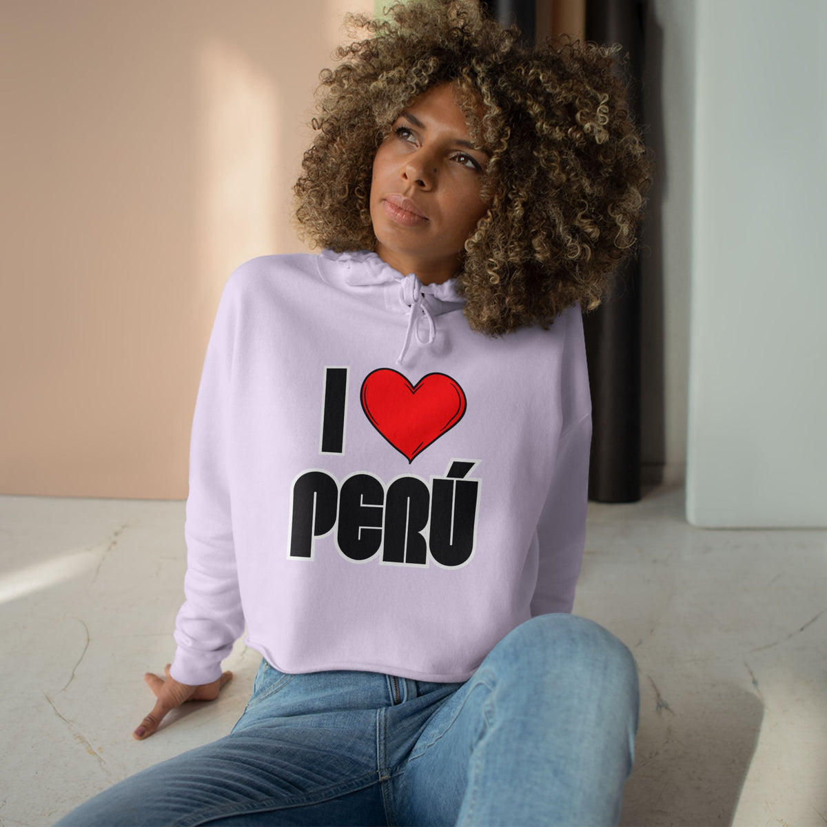 Best I Love Peru Crop Hoodie - Cute Peruvian Pride Gift