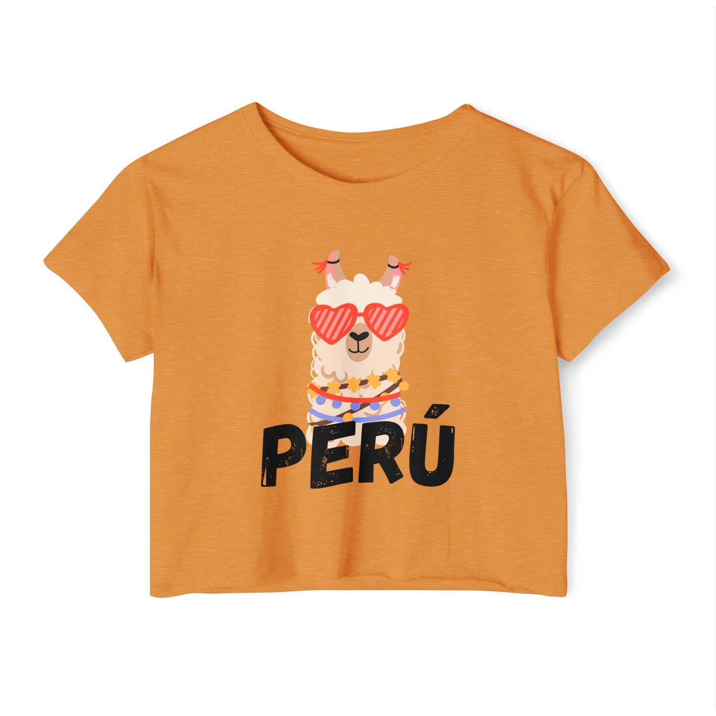 Peruvian Crop Top "Peru Llama Heart"