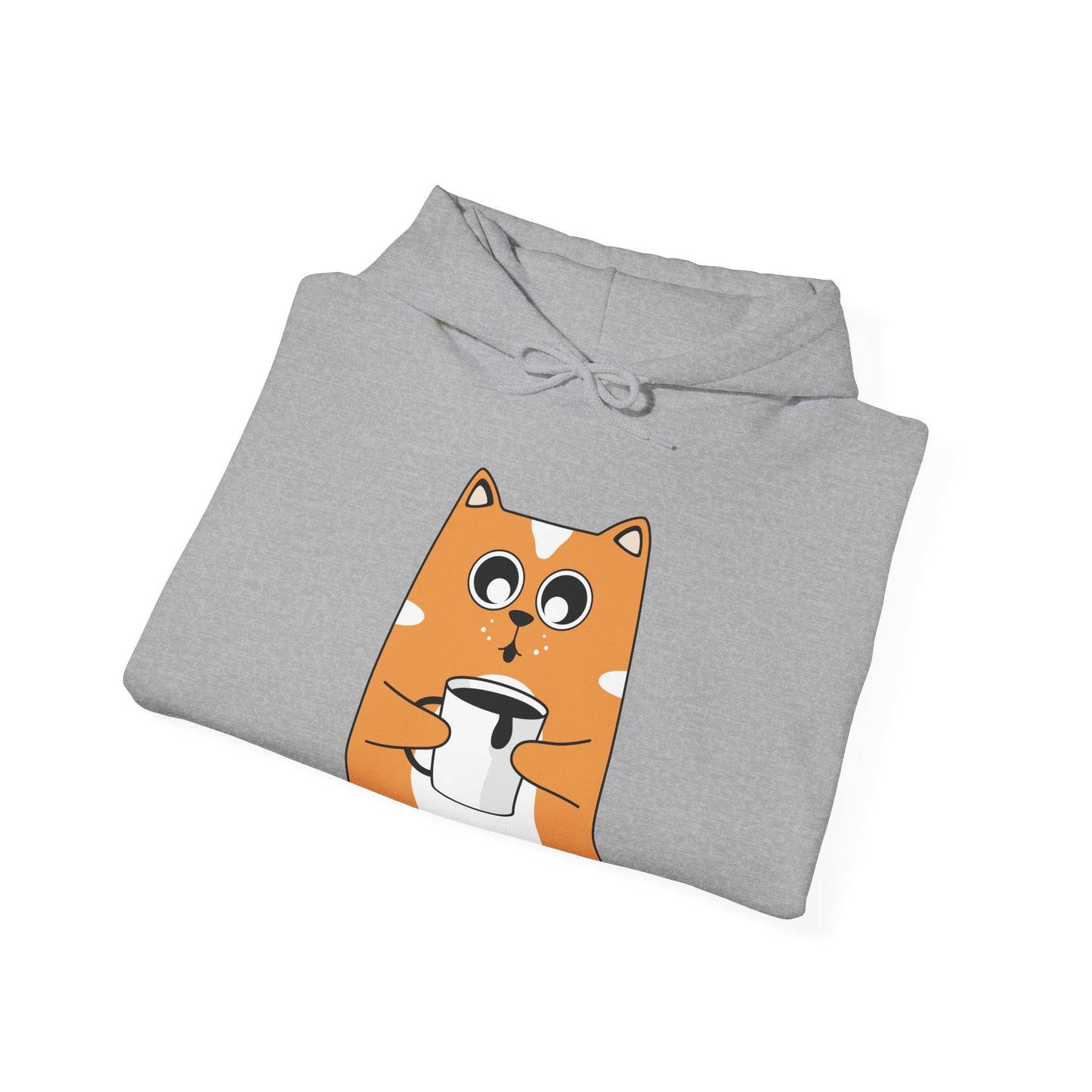 Coffee Cat Hug Hoodie (Unisex) – Cute Orange Cat with Coffee Cup Graphic Hoodie (USA Only)