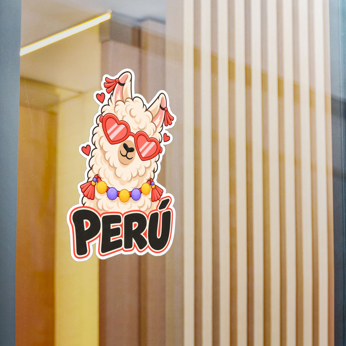 Best Cool Llama Peru Sticker - Heart Sunglasses Llama Decal