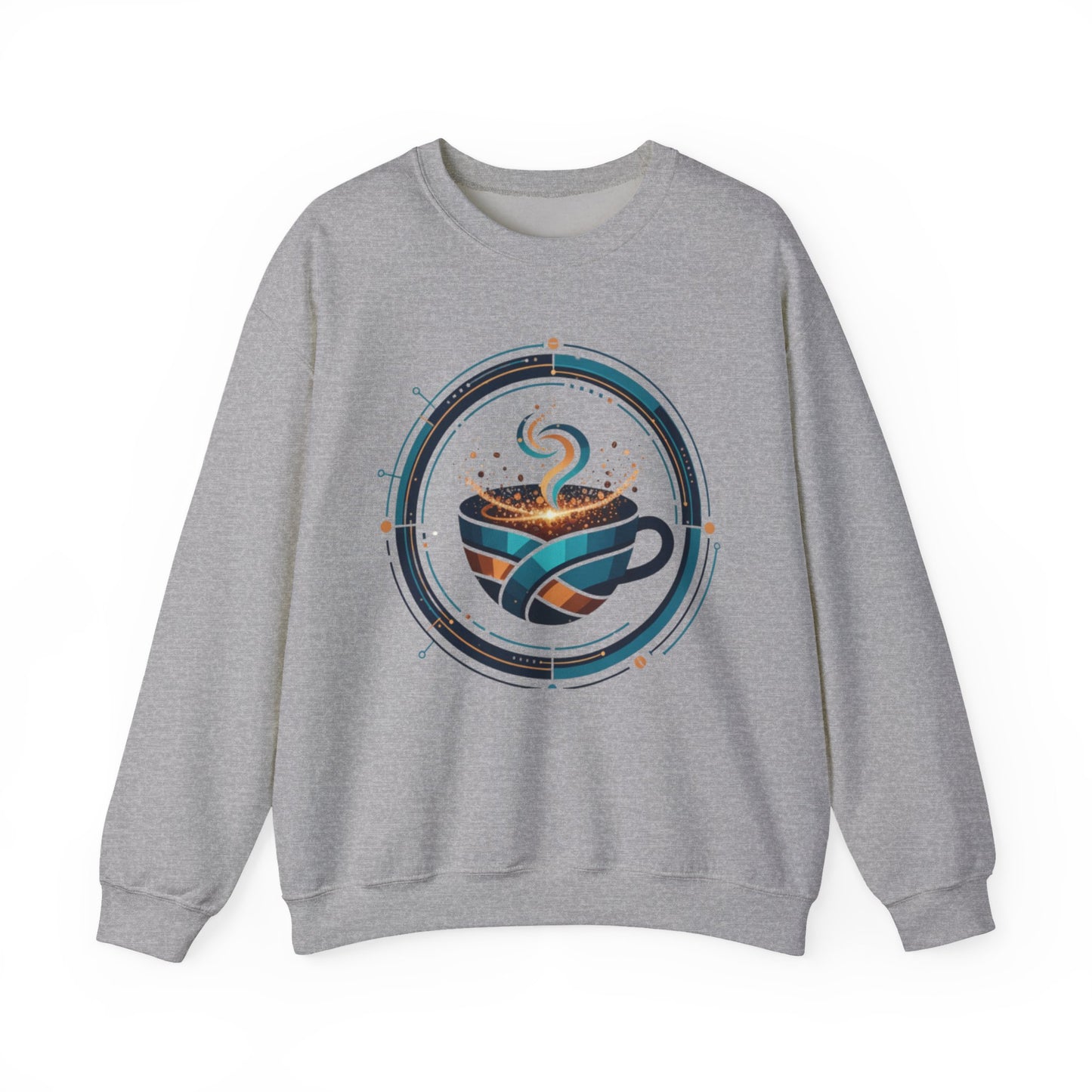 🔵☕ Futuristic Coffee Cup Sweatshirt USA | Eco-Friendly Unisex Coffee Sweater
