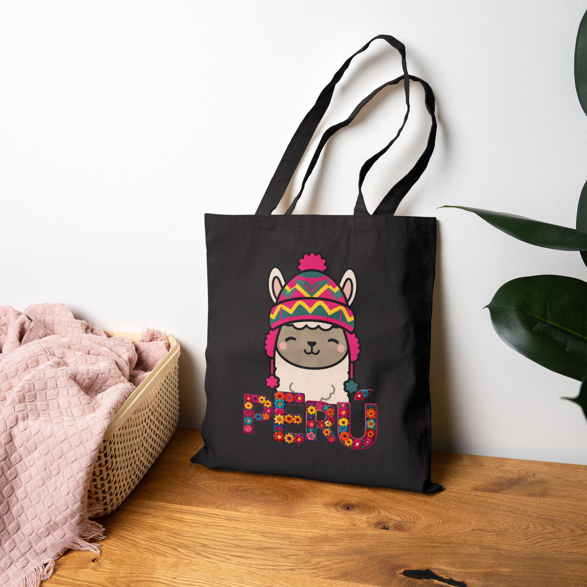 Best Peru Llama Chullo Canvas Tote Bag