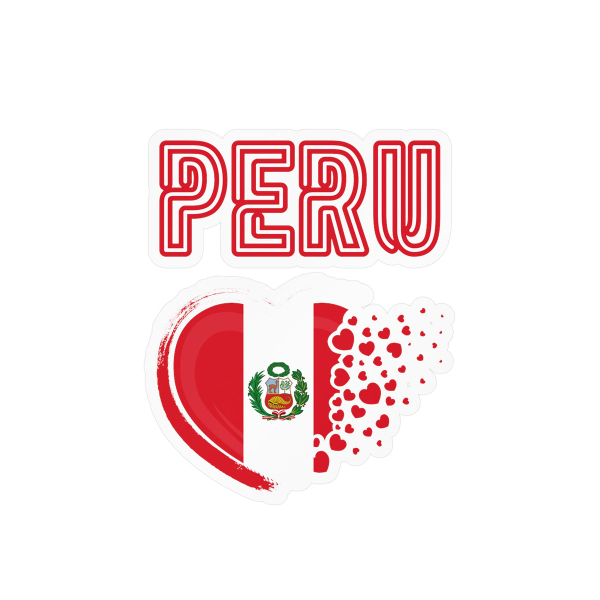 Best Peru Heart Flag Sticker - Vinyl Decal
