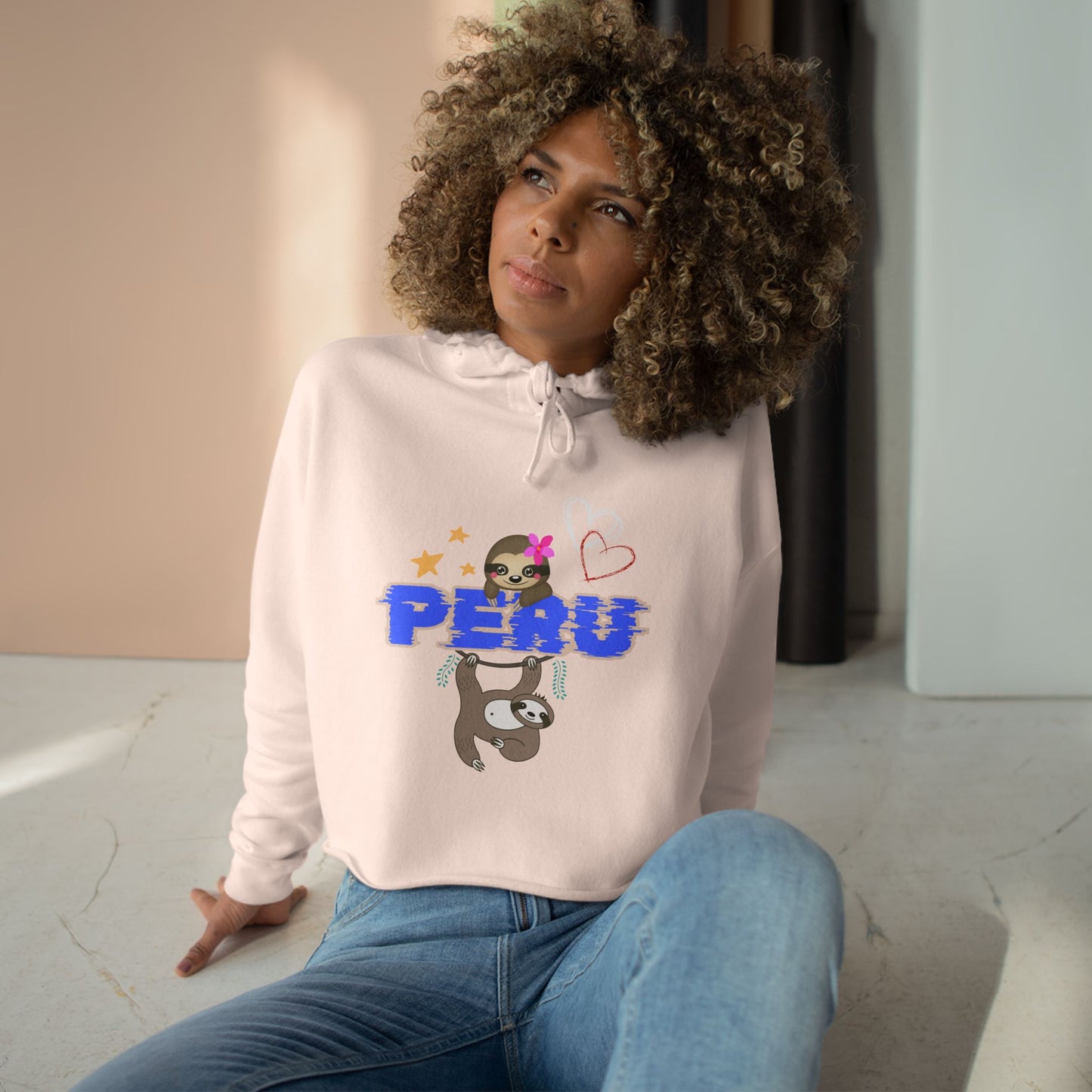 Best Peruvian Crop Hoodie "PERU Jungle Love"