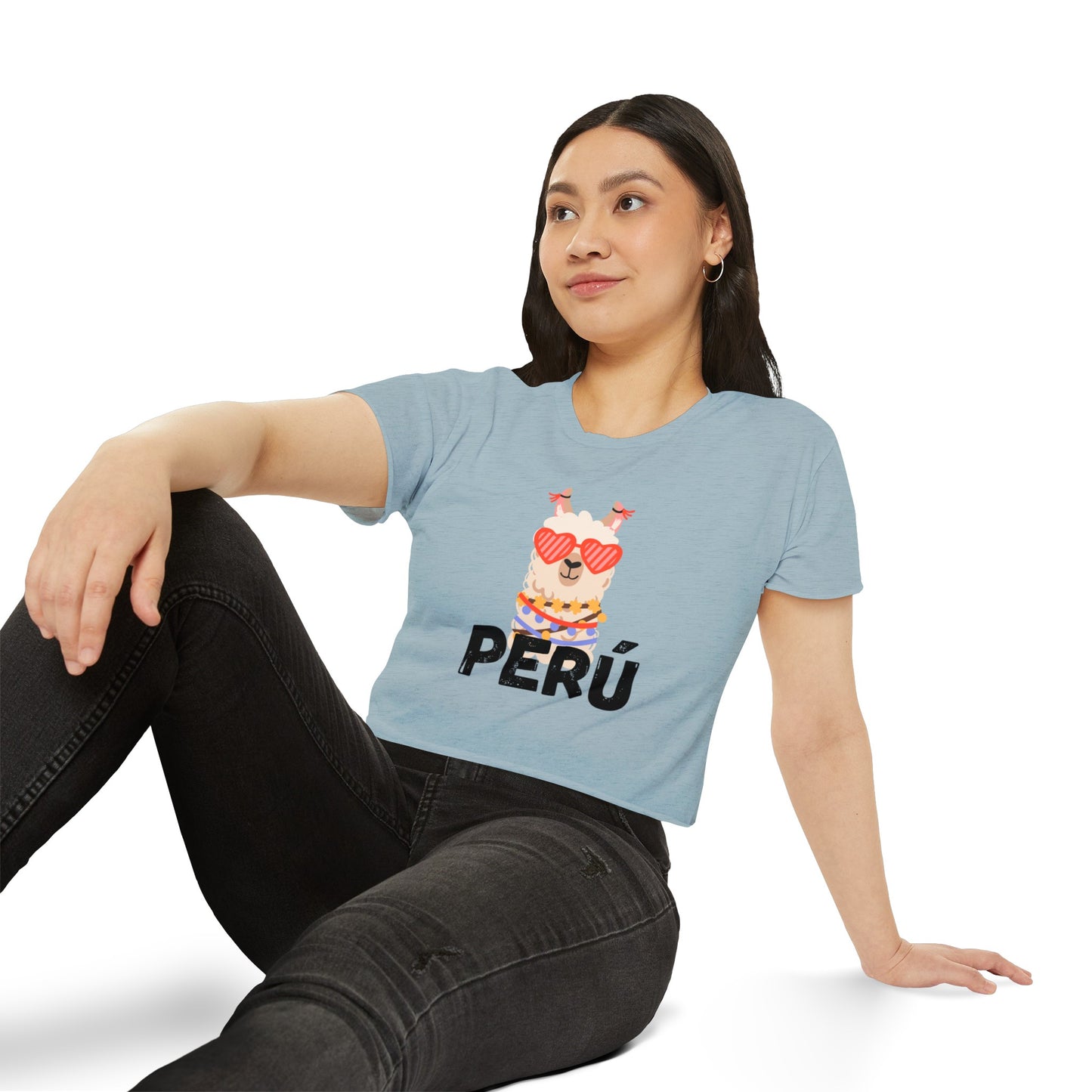 Peruvian Crop Top "Peru Llama Heart"