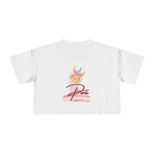 Best Peru Llama Unicorn Crop Top | Peruvian Gift USA