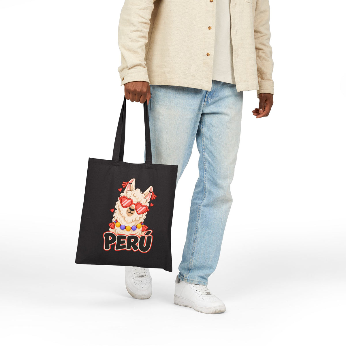 Best Cool Llama Peru Tote Bag - Heart Sunglasses Gift