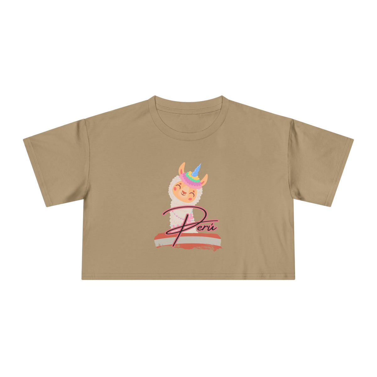 Best Peru Llama Unicorn Crop Top | Peruvian Gift USA