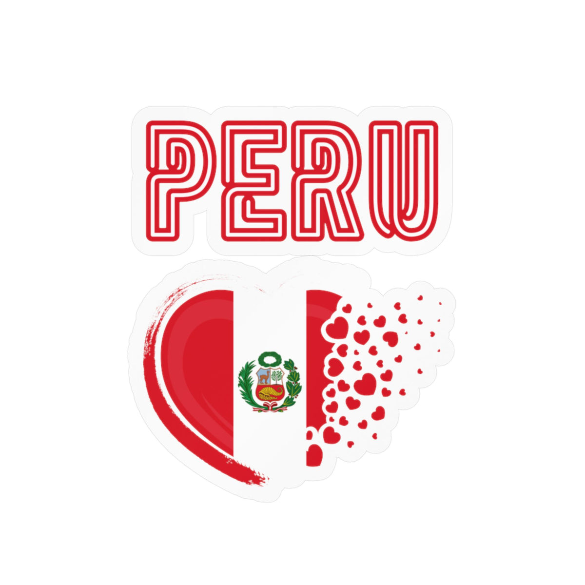 Best Peru Heart Flag Sticker - Vinyl Decal