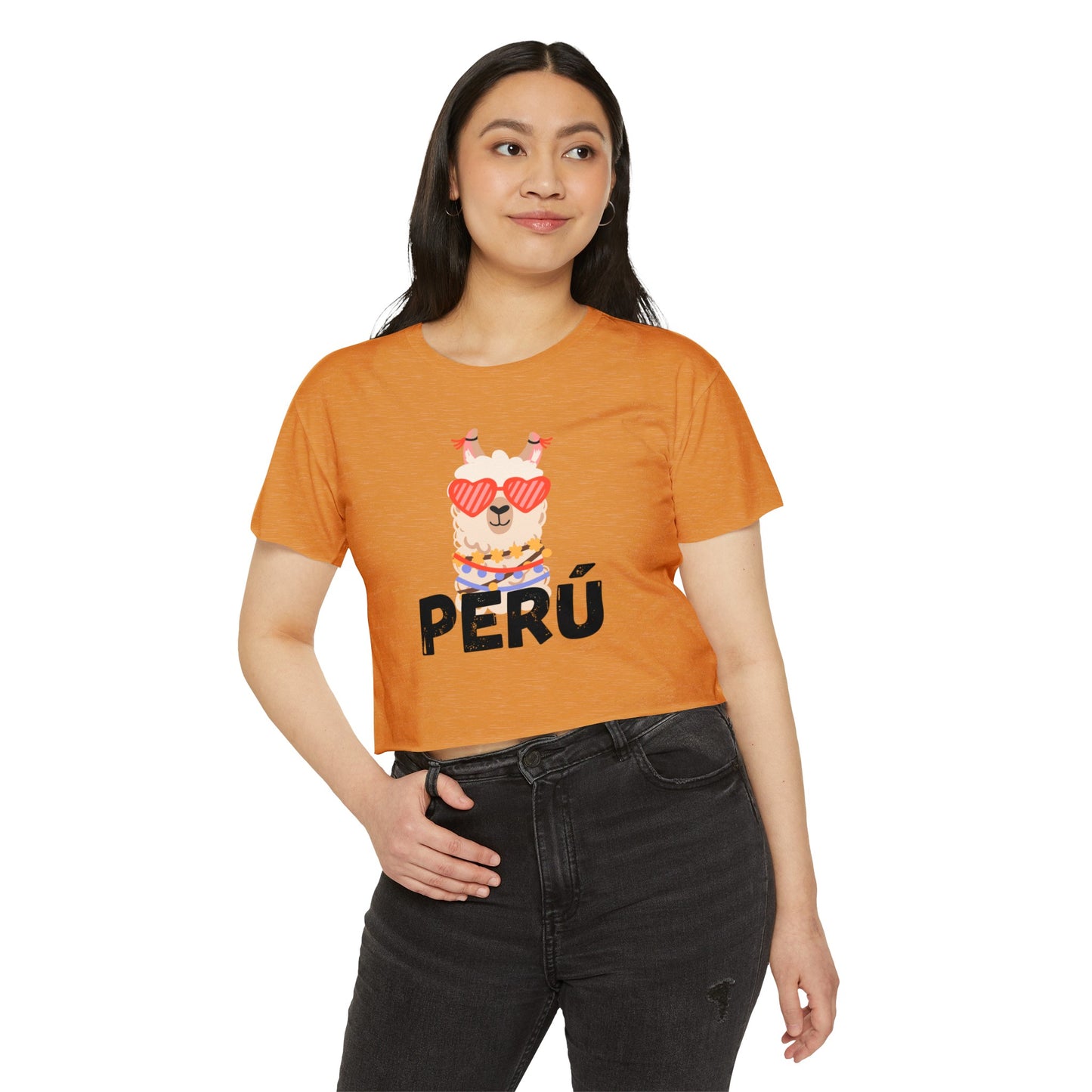 Peruvian Crop Top "Peru Llama Heart"