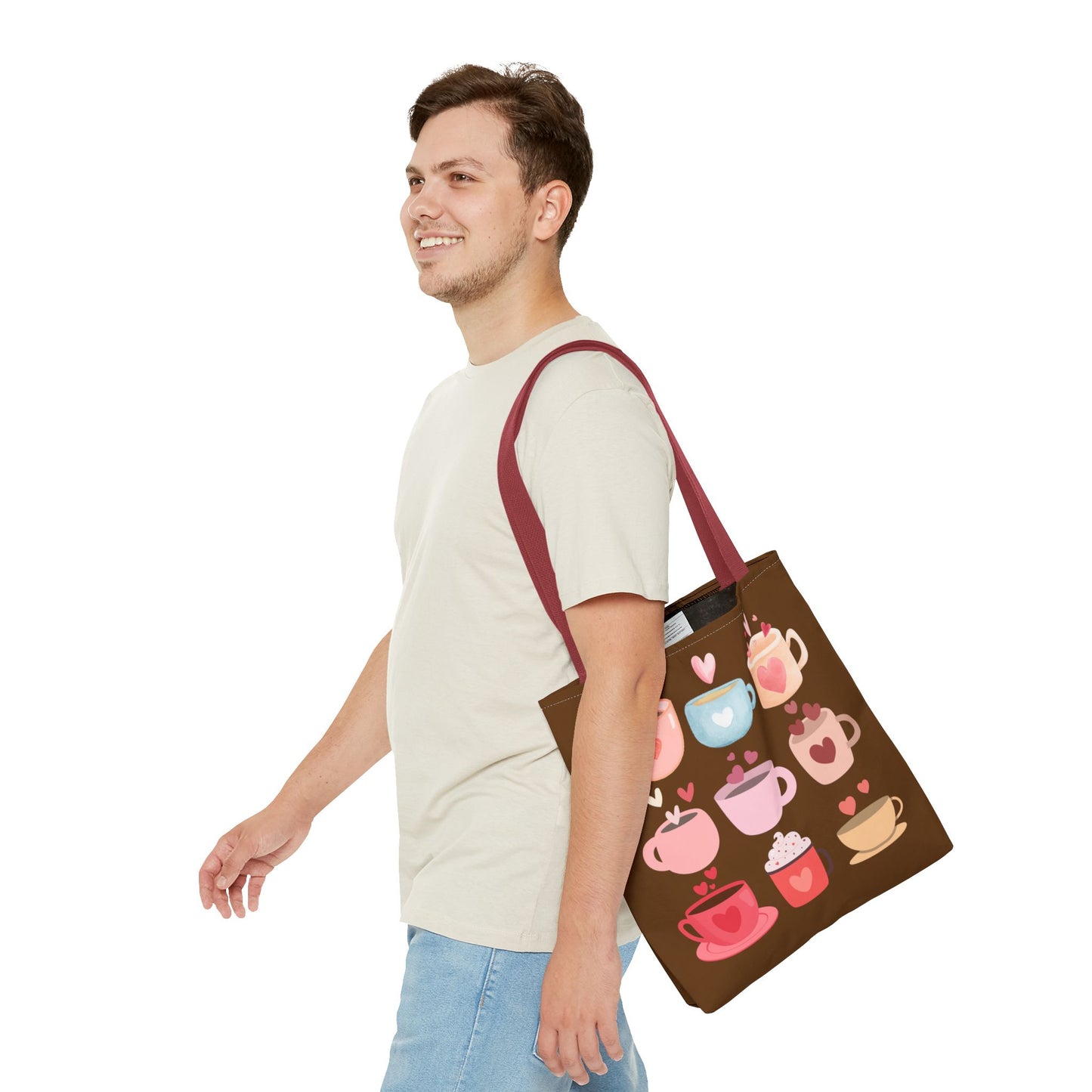 Best Coffee Tote Bag "Coffee Mugs Heart"