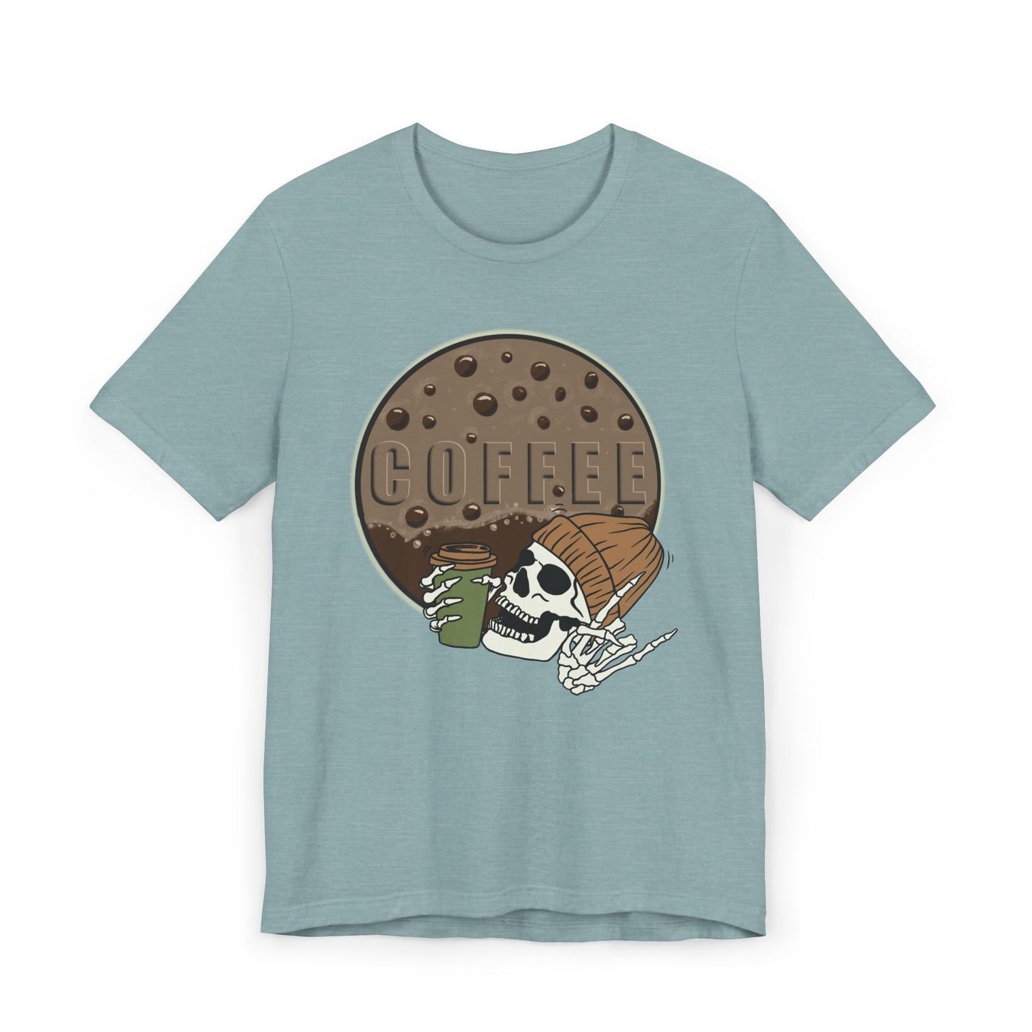 Coffee Skeleton T-Shirt – Cool Skull Graphic Tee for Coffee Lovers (USA Only)