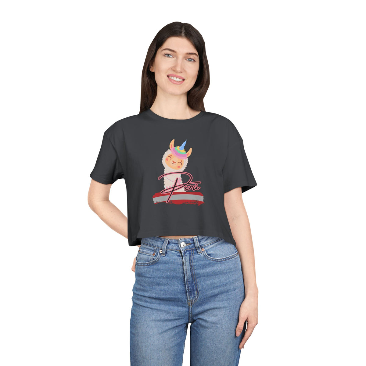 Best Peru Llama Unicorn Crop Top | Peruvian Gift USA