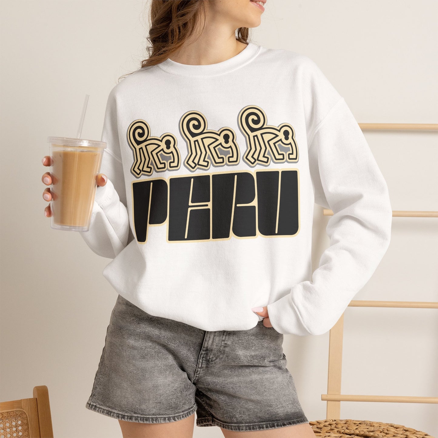 Best Peru Nazca Monkey Sweatshirt - Peruvian Crewneck