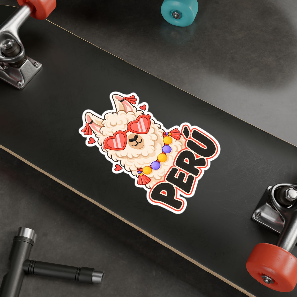 Best Cool Llama Peru Sticker - Heart Sunglasses Llama Decal