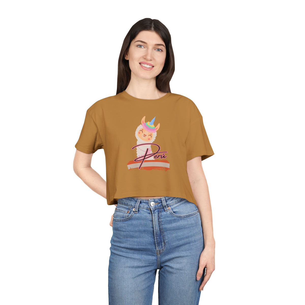 Best Peru Llama Unicorn Crop Top | Peruvian Gift USA