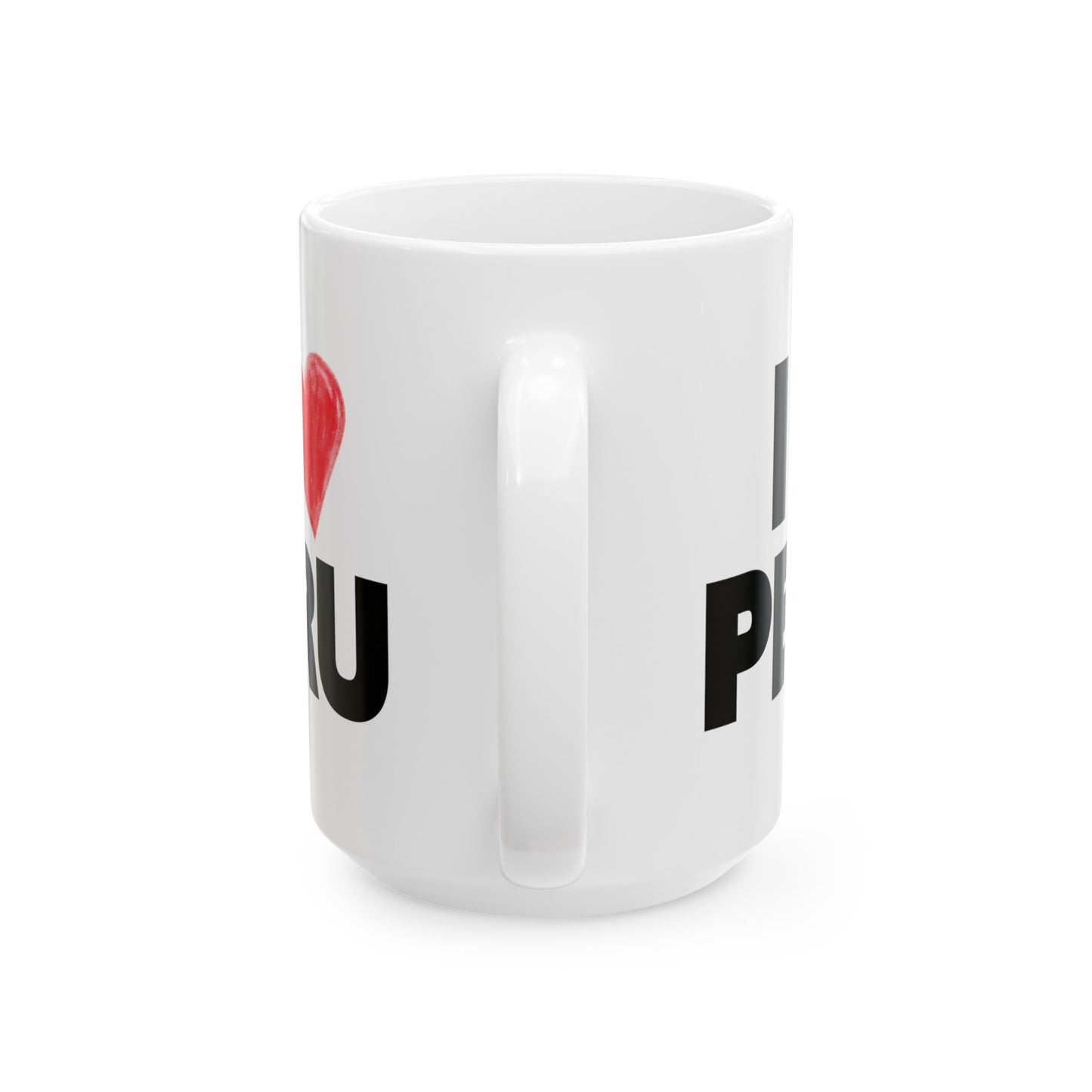 Best Peruvian Ceramic Coffee Mug, (11oz, 15oz) "I Love Peru"