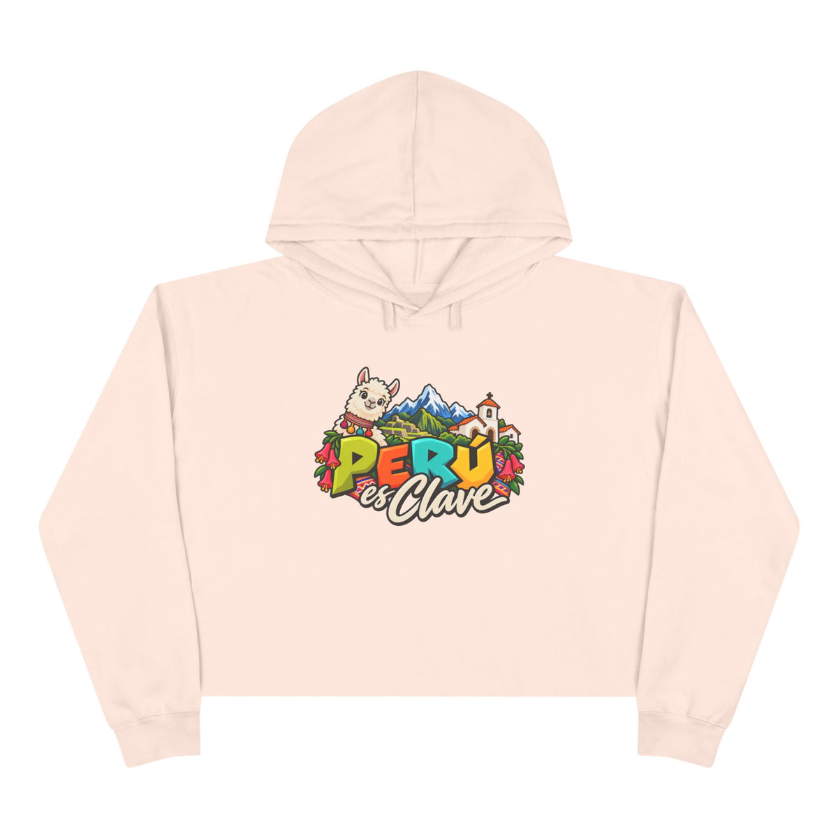 Best Perú es Clave Crop Hoodie - Alpaca & Machu Picchu Gift
