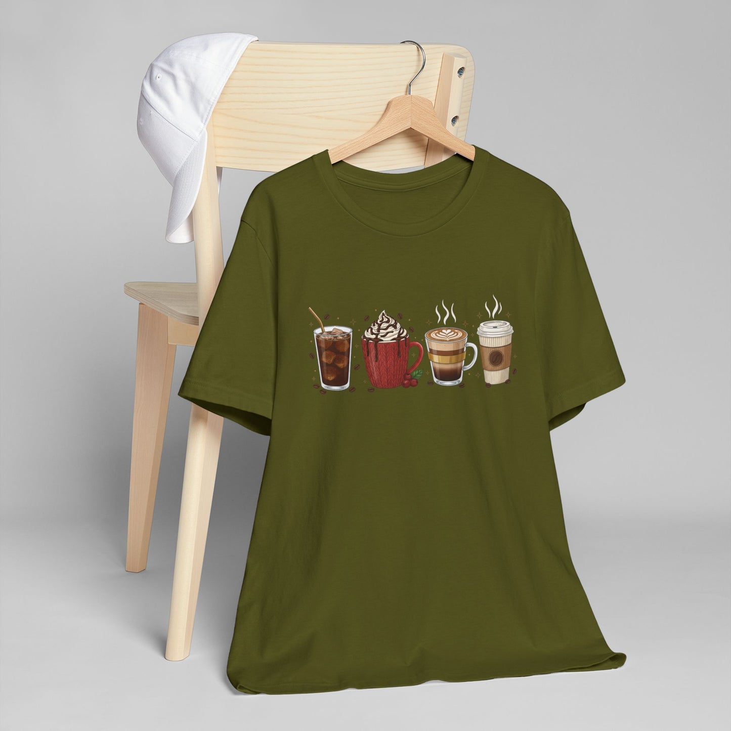 ☕ Holiday Coffee Drinks Unisex T-Shirt USA | Coffee Lovers Tee