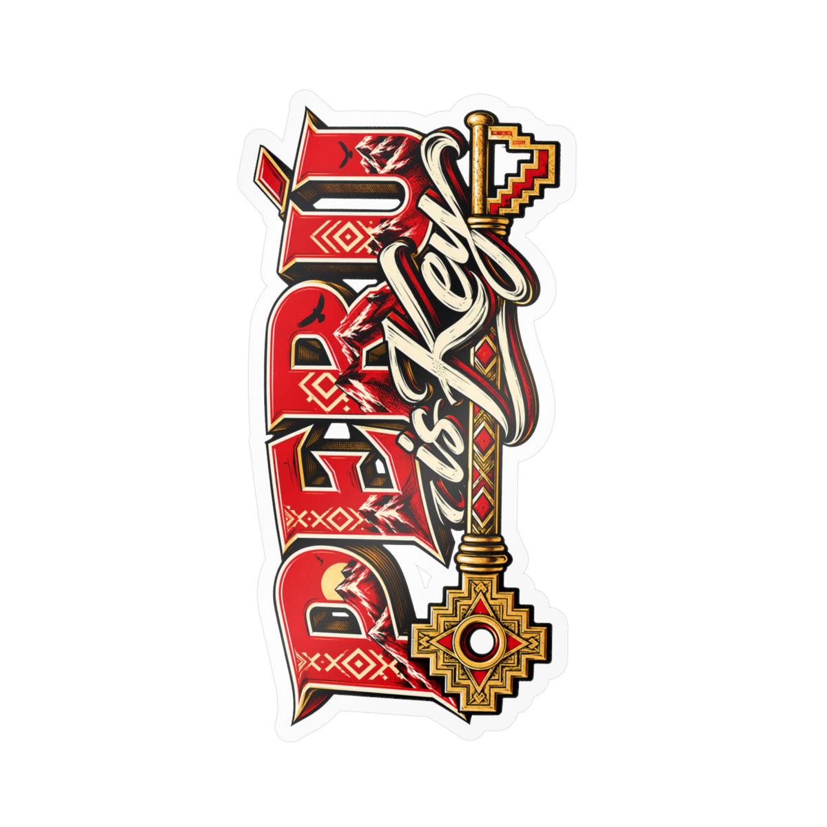 Best Peru is Key Sticker - Gold Key Andes Vinyl Decal