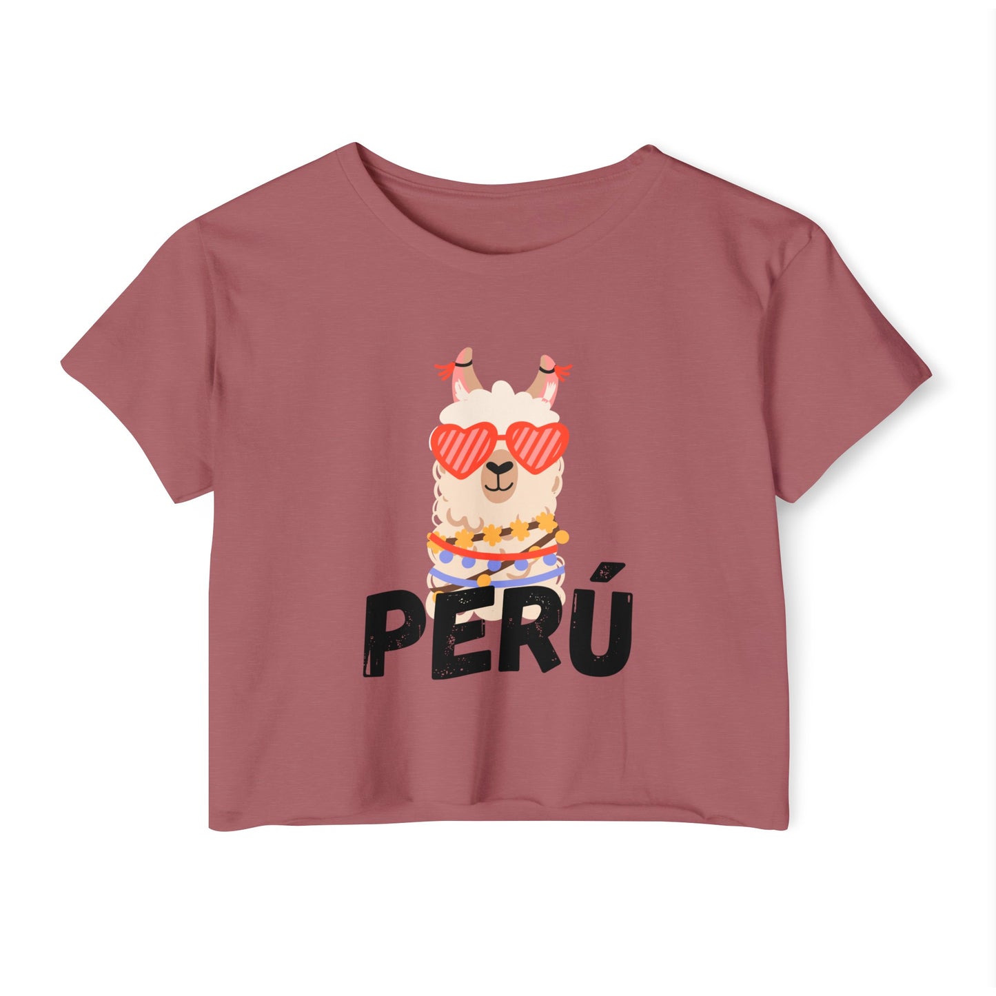 Peruvian Crop Top "Peru Llama Heart"