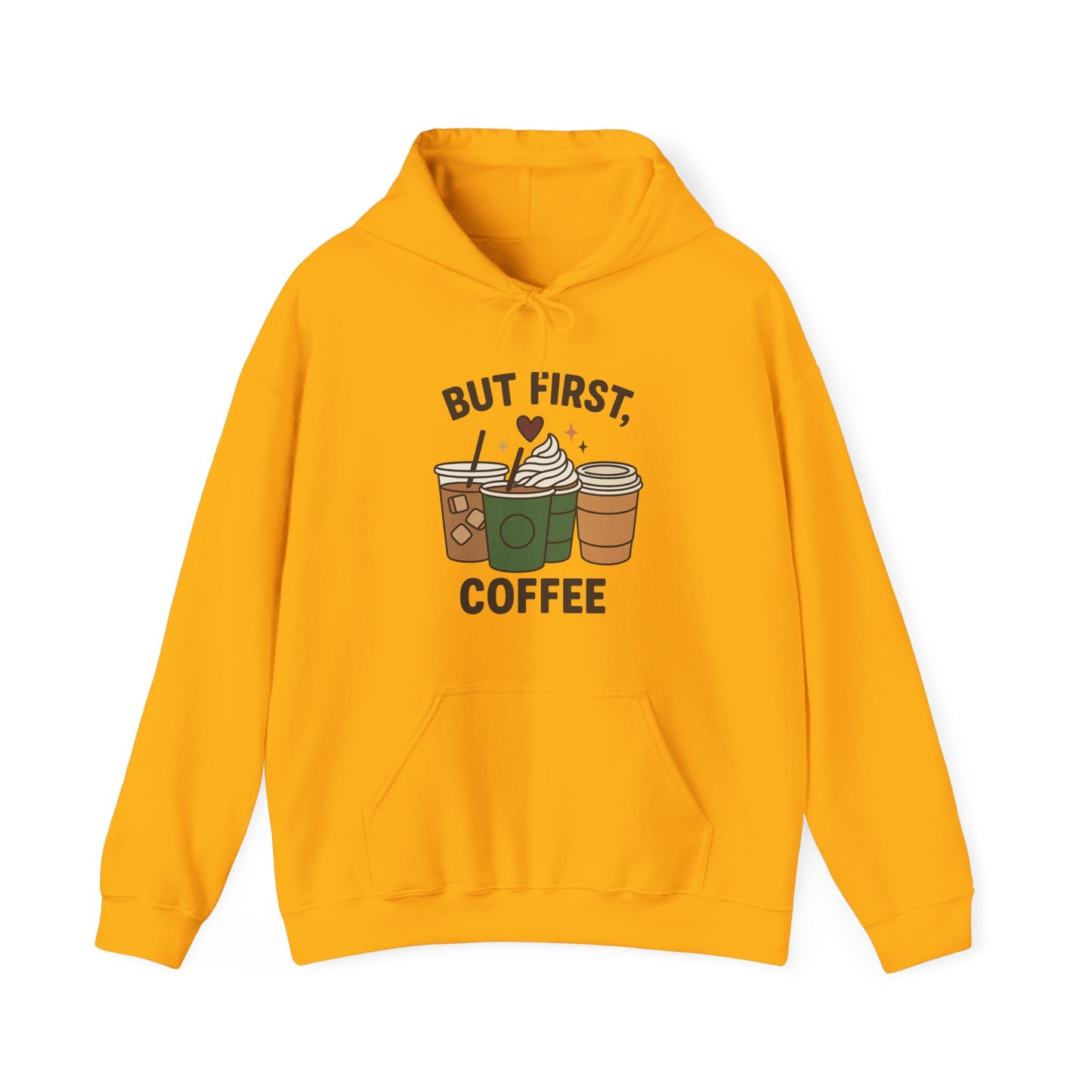 But First Coffee Unisex Hoodie – Funny Coffee Cups Graphic Hoodie (USA Only)