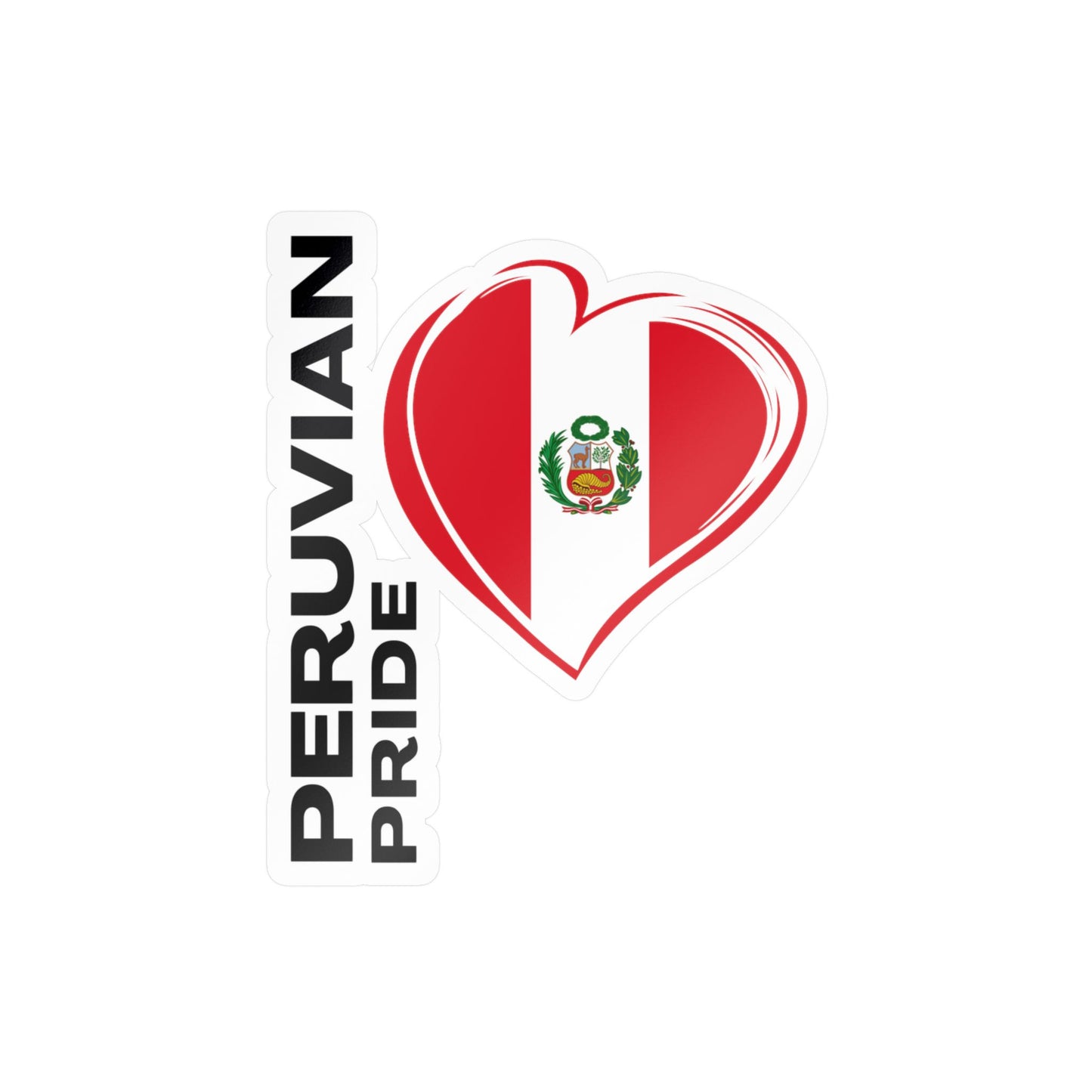 Best Peruvian Pride Sticker - Heart Flag Decal