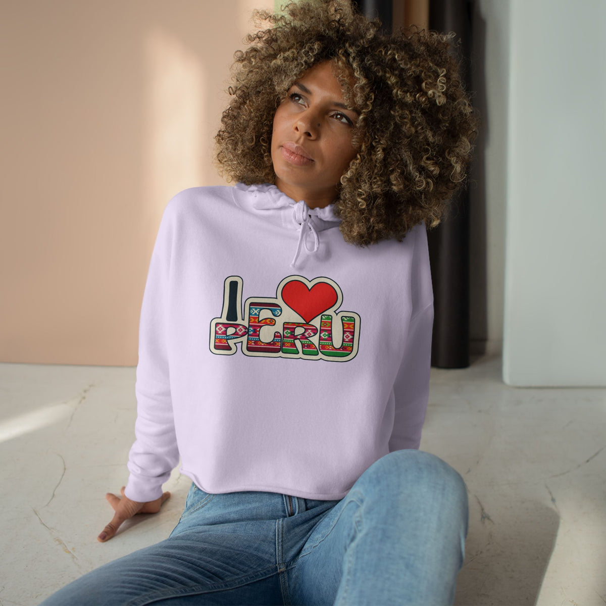 Best Andean Textile Peru Crop Hoodie - I Love Peru Gift