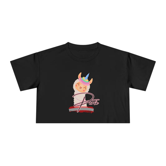 Best Peru Llama Unicorn Crop Top | Peruvian Gift USA