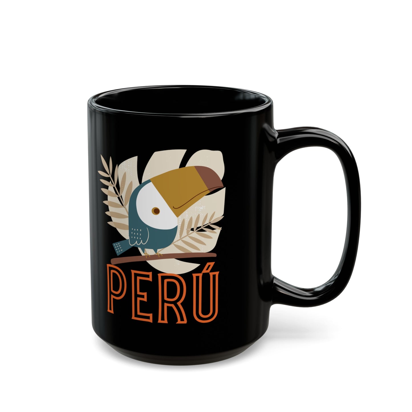 Best Peruvian Coffee Black Mug (11oz, 15oz) "Peru Rainforest"