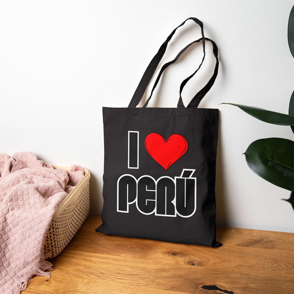 Best Peruvian Canvas Tote Bag "I Love Peru"