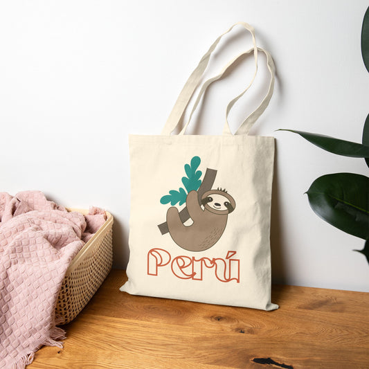 Best Peruvian Canvas Tote Bag "Perezoso Perú"