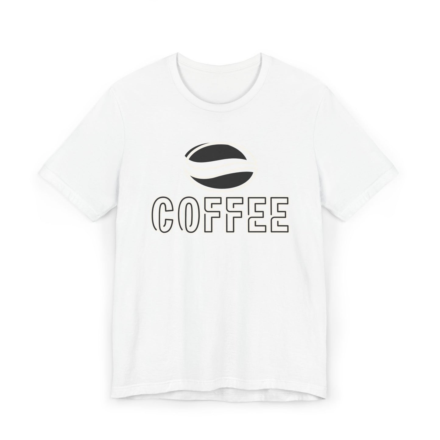 Black Coffee Logo T-Shirt – Minimalist Coffee Bean Graphic Tee for Coffee Lovers (USA Only)